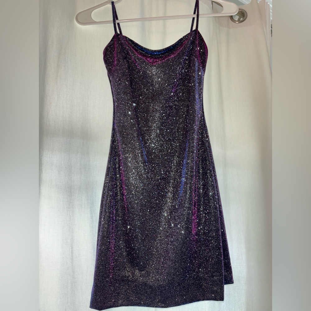 Glitter purple mini dress